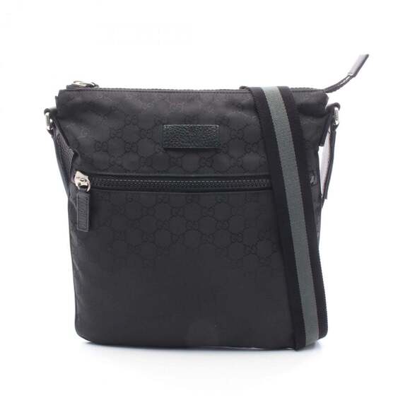 GUCCI Authentic Black Leather Shoulder Bag